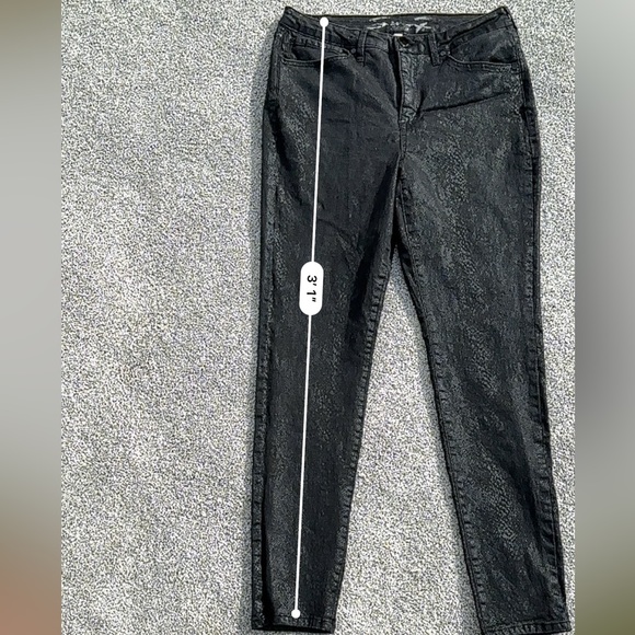 Seven7 Ultra High Rise Skinny Jean Snakeskin Shimmer - Size 10 - Black - Picture 9 of 9